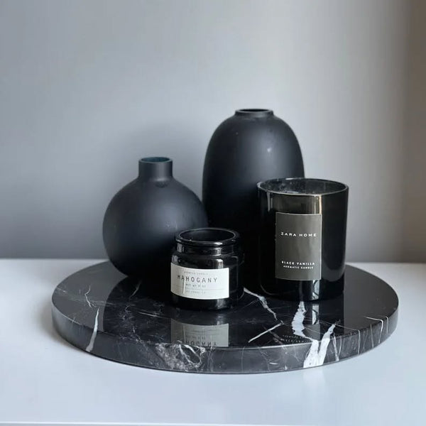 Plateau Rond en Marbre 20 cm – Plateau Décoratif ou de Service